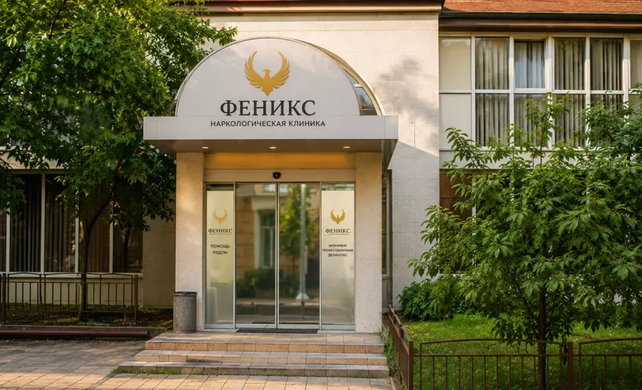Вход в наркологическую клинику «Феникс» в Сосновом Бору